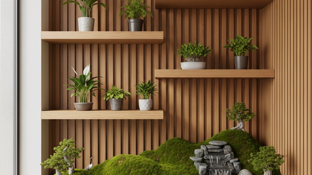 Tiểu Cảnh Cây Xanh, Trang Trí Nội Thất Gỗ
