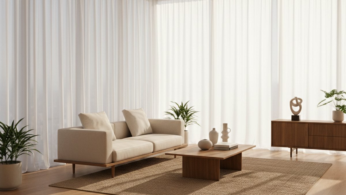 Phòng Khách Sáng, Cửa Sổ Lớn, Sàn Gỗ