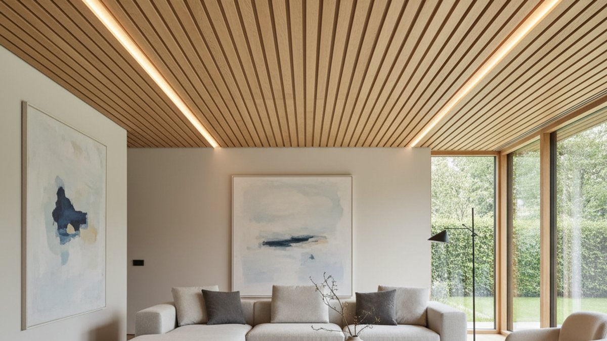 Vua Gỗ: Ứng Dụng Gỗ Sáng Tạo Nâng Tầm Không Gian Sống Ngoài Sàn &Amp; Tường Truyền Thống Trần Nhà Bằng Gỗ Với Thiết Kế Nan Gỗ Hiện Đại